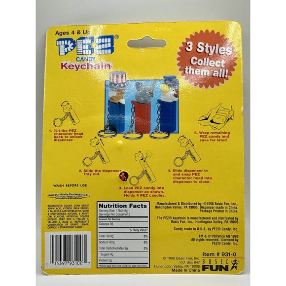 ~*N.I.P*~ Pez Keychain -No Feet- Elephant - Vintage 1998 - Retired - HTF - Picture 3 of 3